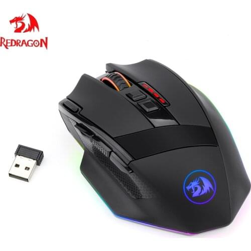 Redragon M801P PC Gaming Mouse LED RGB Backlit MMO 9 Programmable Buttons Mouse