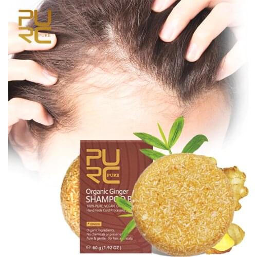 Ginger Thickening Shampoo Travel Solid Bar Natural Essential Oil Soap Wash Growth Hair Shampoo Anti Falling Free Shipping 60g
