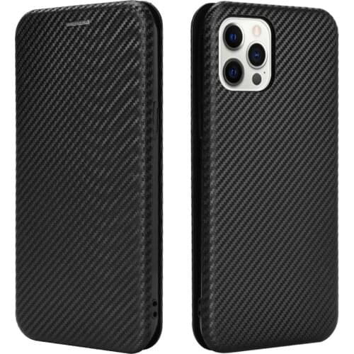 Magnetic Carbon Fiber Flip Leather Wallet Case For Apple iPhone 13 12 Pro Max 12 13 Mini Holder Walle Cover Phone Case