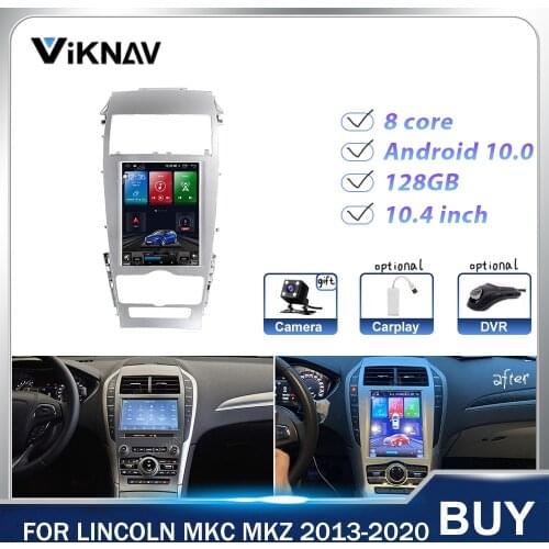 10.4 Inch Android Vertical Screen Car Radio GPS Navigation Heat Unit for Lincoln MKC MKZ 2013-2020 Car Multimedia Player Stereo