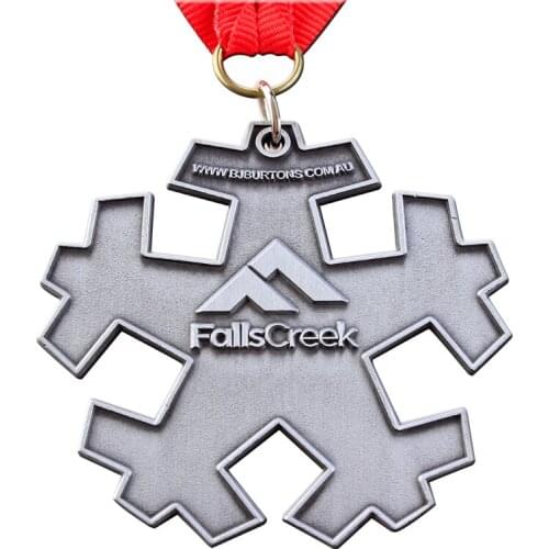 Custom Metal Snowflake Imprint Logo Medallion for Promotion cheap custom metal antique silver medals