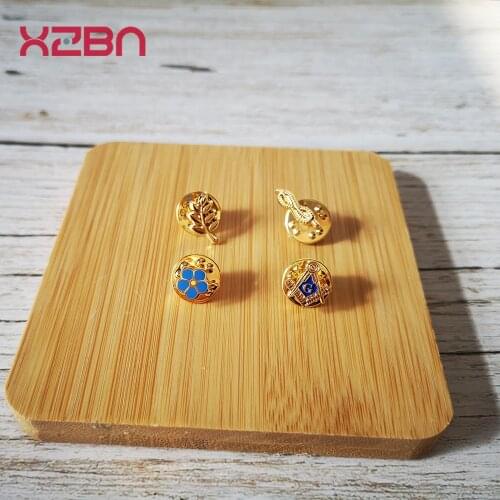 One Set of 4 PCS Mini Masonic Lapel Pins Badge Mason Freemason FORGET ME NOT