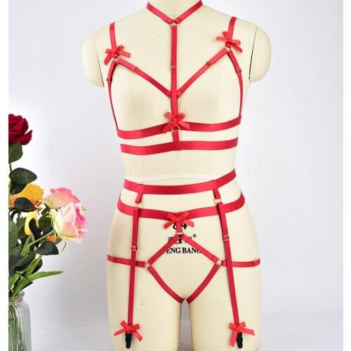2018 NEW Sexy Full Body Harness Belt Exotic Apparel Garter Belt Gothic Bondage Harness Sexy Women Bodysuit