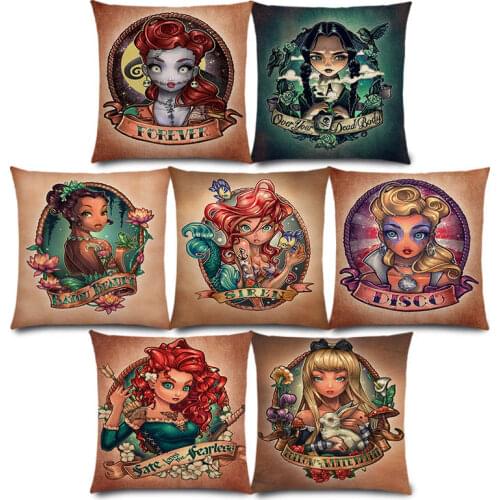 New Cartoon Beautiful Heroine Lovely Girls Pinup Prints Excellent Women Beauty Grace Cushion Cover Sofa Throw Pillow Case