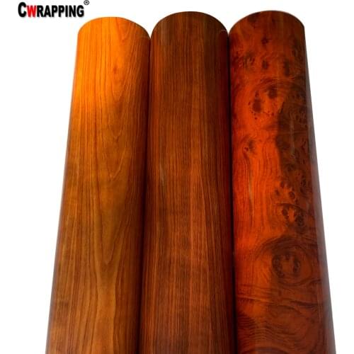 New High Glossy Wood Grain Vinyl Sticker Decal Car Internal DIY Self-adhesive Wallpaper Furniture Film Car-Styling 30/50 Width