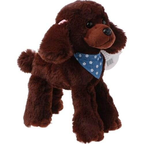Plush Toys Dogs Poodle High Simulation Children Gifts Doll Stuffed Lovely Scarf