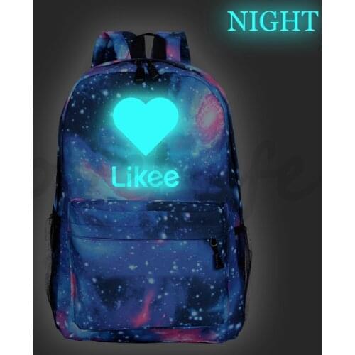 Likee Luminous backpack kids Boys Girls Mochila Children Multi- colour School bags teens Travel Bag Likee backpack