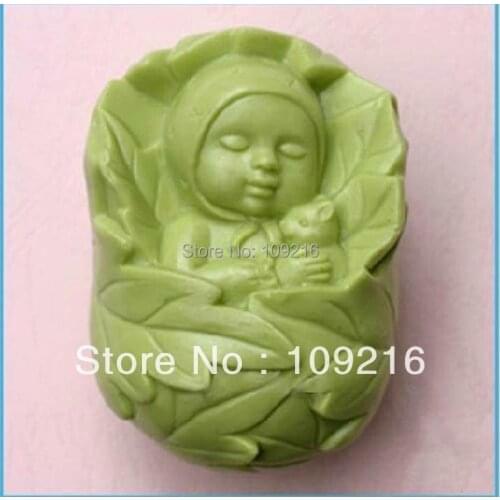Wholesale!!!1pcs Sleep Baby (50236) Silicone Handmade Soap Mold Crafts DIY Mold
