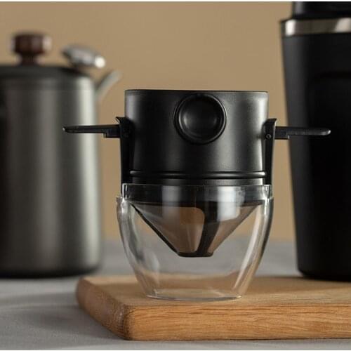 Foldable Portable Coffee Filter Coffee Maker Stainless Steel Drip Coffee Tea Holder Reusable Paperless Pour Over coffee Funnel
