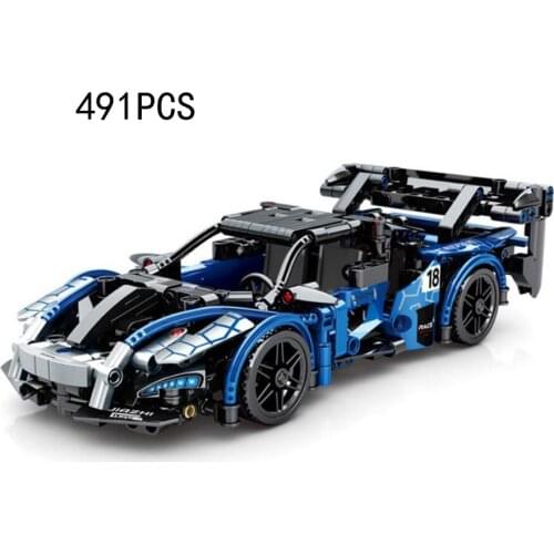 Technical super sport car mclaren Senna building block racing bricks model pull back vehicle toys collection for boys gifts