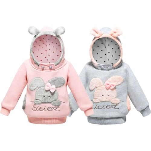 Girls Sweatshirt Hoodies Cartoon Sweat Rabbit Spring Hooded Coats For Girls Full Sleeve Kids Clothes Toddler Girls Sweatshirt