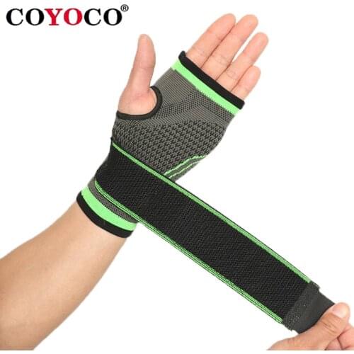 COYOCO Brand Pressurizable Bandage Wrist Support Palm Protect Wristband 1 Pair Professional Sports Wristbands Wrist Brace Black