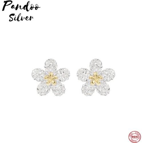 Fashion Charm Sterling Silver Original 1:1 Copy, Flowers Small Fresh And Lovely Simple Stud Earrings Women Luxury Jewelry Gifts