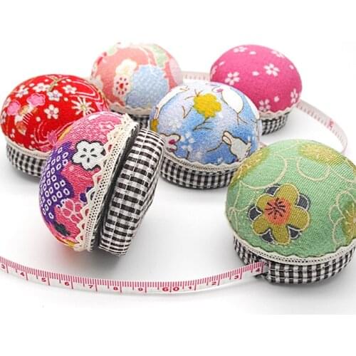Nonvor 1Pc Needle Pin Cushion+Ruler Handcraft Tool Home Fabric DIY Craft Cross Stitch Ball Shaped Sewing Holder Supplies