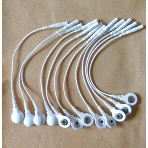 12pcs TENS Machine Treatment instrument conversion line conductive gloves Electrode Lead Wire (DC Head 2.0mm Cables Snap 3.5mm)