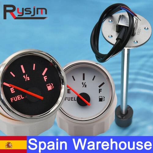 2" 52mm Fuel Level Gauge Car Meter With Fuel Sensor 150MM~300MM Red LED Light For Car Boat Motorcycle Automotive Gauges 12V 24V