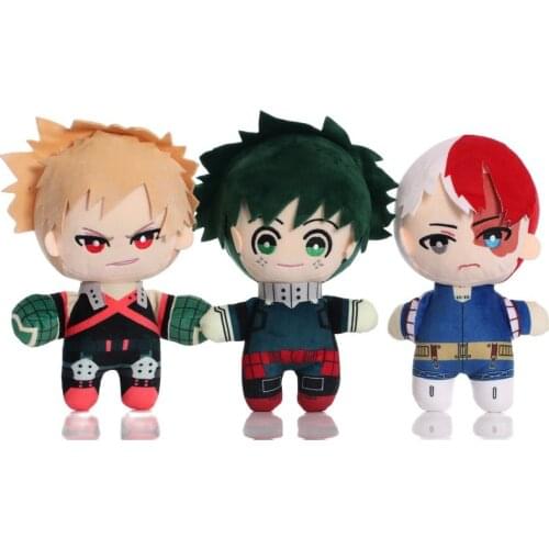 3pcs/set Cartoon Anime My Hero Academia Plush Toys Cute Midoriya Izuku Deku Bakugou Katsuki Todoroki Shoto Stuffed Boy Doll Toy