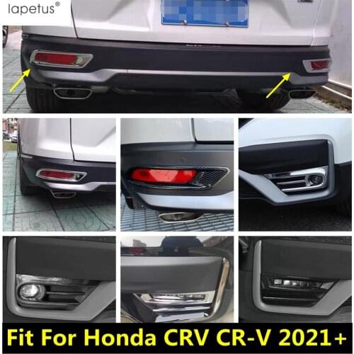 ABS Chrome / Carbon Fiber Look Front Rear Fog Lamp Light Bumper Frame Cover Trim Accessories Exterior For Honda CRV CR-V 2021