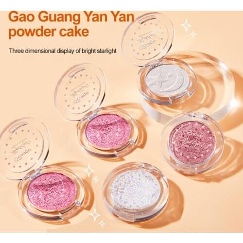 Glitter Blush Eyeshadow Highlight Waterproof Sweatproof Long Lasting Blusher Multifunctional Professional Cheek Tint MakeupTSLM1