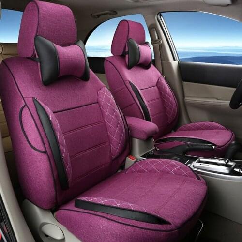 Front & Rear Cover Seat Car Accessories Custom Fit for Lotus RCR Car Seat Cover 5 Seats Black Linen Auto Seat Cushion Supports