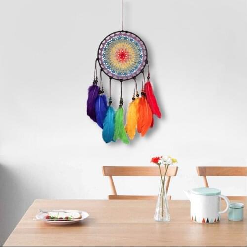 Nodic Home Decoration Dream Catcher Wind Chimes Feather Hand-Woven Ornaments Birthday Graduation Gift Wall Hanging Decor For Car