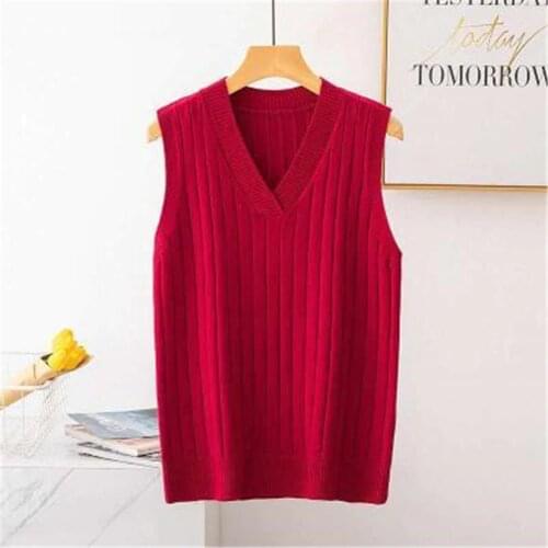 Long Knitted Sweater Vest Women Loose Casual V-neck Sleeveless Suspender Sweaters Female 2021 Spring Autumn Korean Version Girl