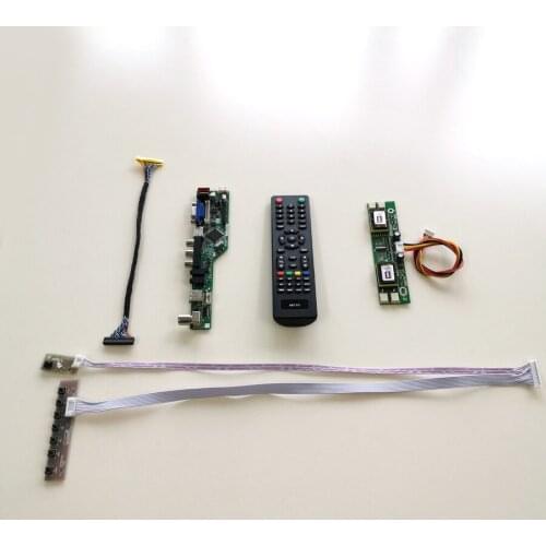 For HSD190MEN3-A01/A02/A03 T.V56 drive card board LCD monitor keyboard+Remote+Inverter VGA USB AV LVDS 4CCFL 30Pin DIY kit