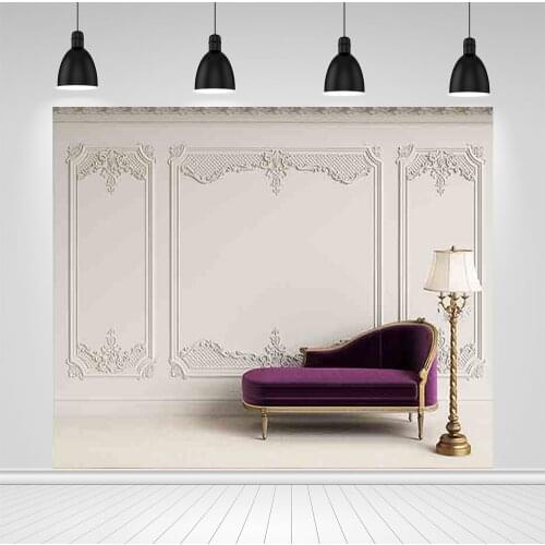 Scopiso Photography for Studio White Pattern Frame Floor Lamp Interior Luxury Purple Sofa Backdrop Photo Camera Background