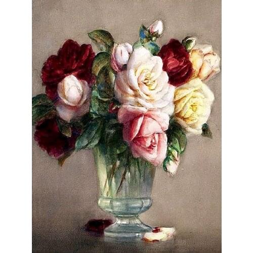 Gatyztory Frame Flower DIY Painting By Numbers Handpainted Oil Painting Modern Home Art Canvas Colouring 60x75cm