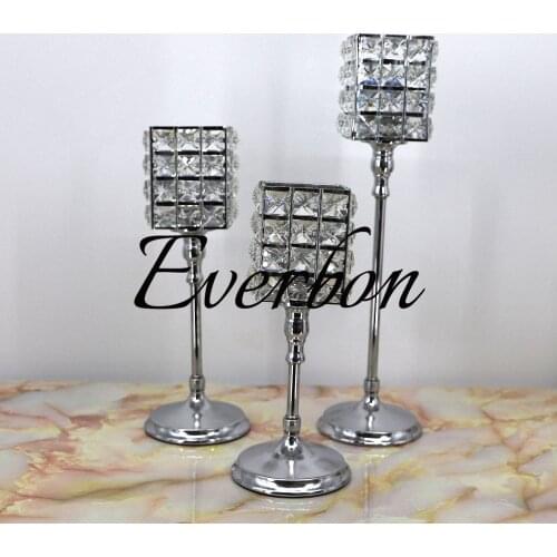 Crystal Candle Holder, Metal Gold Wedding Centerpiece, Candlestick, Candle Lantern, Free Ship, Wedding Christmas Home Decoration