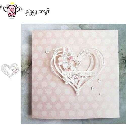 Piggy Craft metal cutting dies cut die mold Heart shape decoration Scrapbook paper craft knife mould blade punch stencils dies