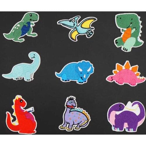 Cartoon Dinosaur Embroidery Patch for Childrens Clothes Schoolbag DIY Decoration