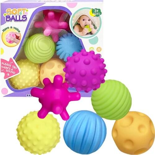 Baby Soft Rubber Hand Catching Ball Non-toxic Grasping Training Toy Developing Early Educational Toys For Children Gift