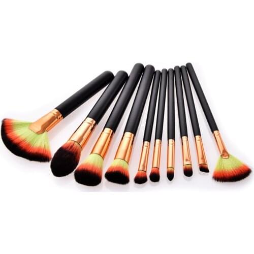 Makeup Brush Set Black Handle Foundation Powder Blending Fan Contour Eyebrow Cosmetic Brush Tools Toiletry Kit Make Up Kwasten