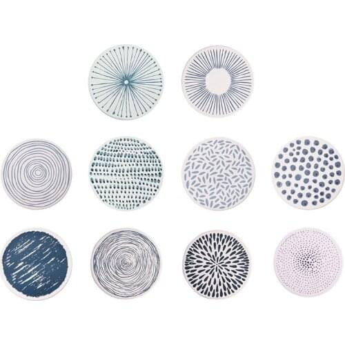 Natural Diatom Mud Coaster Non-Slip Round Placemat Water Absorbs Cutlery Insulat