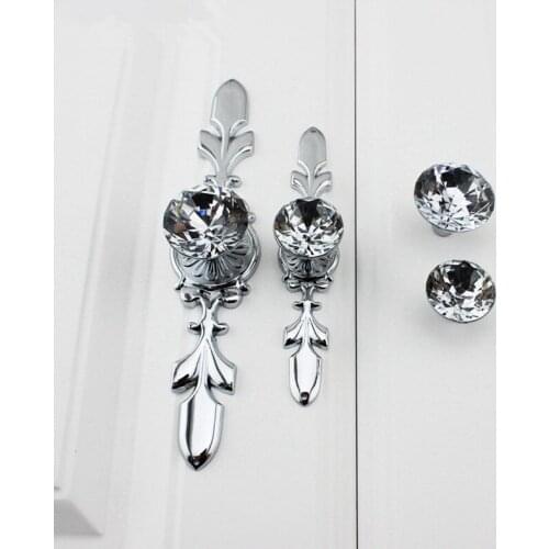 New High Quality European Classic K9 Crystal Single Hole Cabinets Handle/Pull Handle Knob