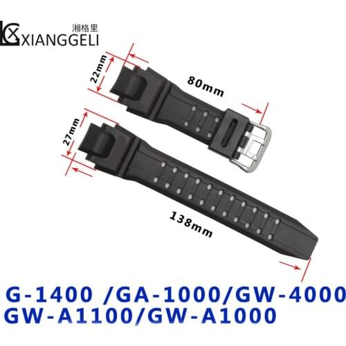 Suitable for G-SHOCK GW-A1100 G GA 22mm Mens Sports Series Watch strap Watch Accessories for Casio Black Silicone Watch Band