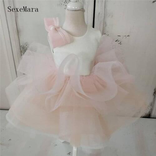 New Puffy Tutu Girls Dresses Infant Toddler Birthday Party Dress Tiered Fluffy Skirt Girls Pageant Gown Photogragh for Ceremony