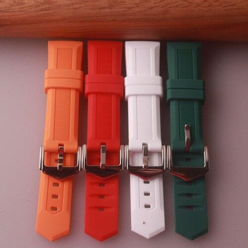 High-quality Watchbands natural environmentally friendly silicone strap Red Orange White Green suitable for all types of watches
