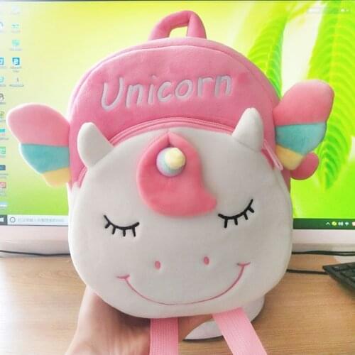 Baby Kids Cartoon Unicorn Backpack Cute Plush Toys Children Bag Kindergarten Schoolbag Girls Boys 3D Lovely Animal Backpack