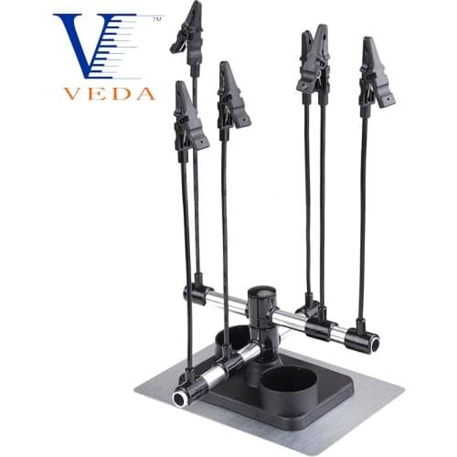 Smart Model Airbrush Hobby Model Parts Holder Airbrush Painting Spray Gun Booth Holder - Six Alligator Clip Stand Set