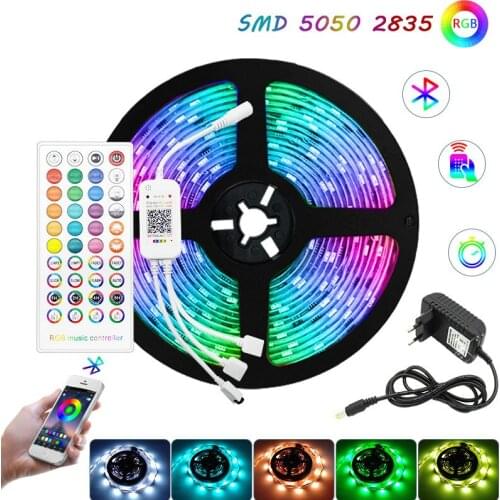 LED Strip Light Bluetooth Music SMD 5050 2835 5M 10M 15M Waterproof RGB Tape DC 12V Ribbon Diode Decoration For Room Christmas