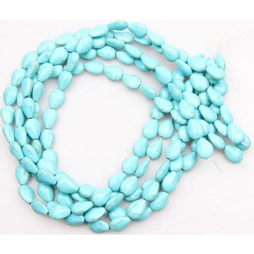Fashion Trend Natural Blue Turquoises Gemstones Loose Beads Findings Jewerlry Making (Teardrop Shape 13*18MM)