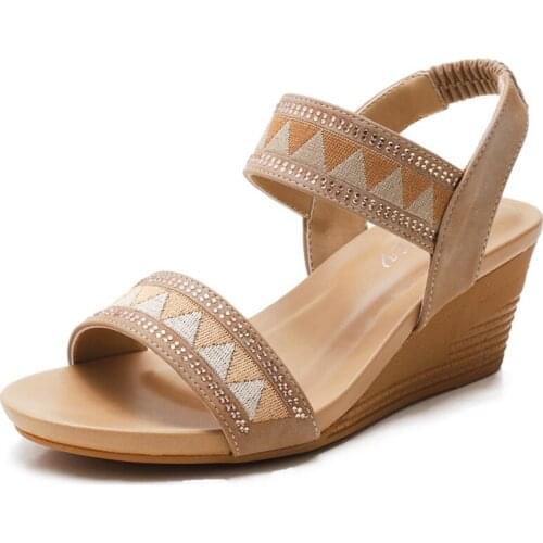 High Quality Womens sandals 2021 New Summer Roman Casual Wedge Sandals Female Mid-heel Footwear Platform Sandals Plus Size36-42