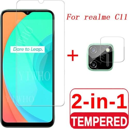 Glass on Realm c11 Tempered Glass 2-in-1 for Oppo Realme C11 Camera Lens screen protectors Film for Realme phone accessories