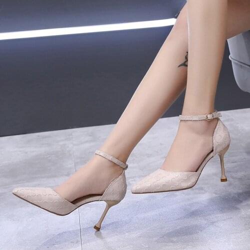 Ladies high heels spring new style Fashion Ankle Buckle Comfortable non-slip sexy elegant banquet temperament women shoes U22-87