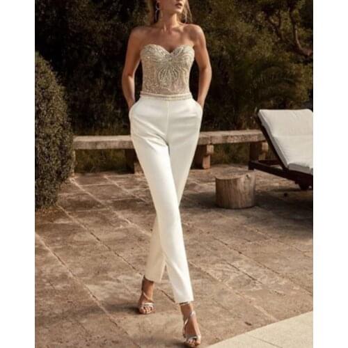 Jumpsuit Women Wrapped Chest Sleeveless Club Party Playsuit Ropa Mujer Verano 2021 Streetwear Overalls Traf Combinaison Femme