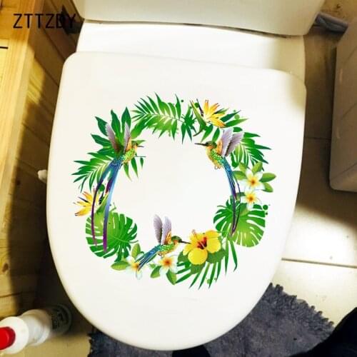 ZTTZDY 24×22.8CM Creative Plant Wreath Toilet WC Decoration Creative Home Room Wall Stickers T2-1333