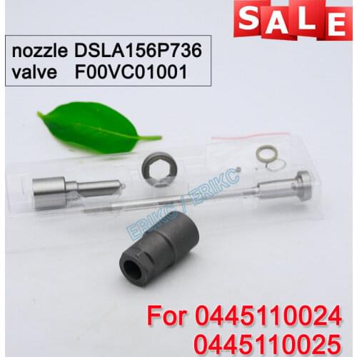 0445110024 0445110025 Common Rail Diesel Injector Overhaul Repair Parts Nozzle DSLA156P736 Valve F00VC01001 for MB 0986435020