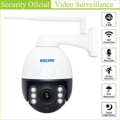 5 Megapixels Pan/Tilt/4X Zoom Lens WiFi Camera Outdoor Waterproof IP Camera Support H.265 ONVIF Two Way Talk Smart Night Vision